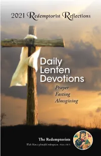 Daily Lenten Devotions Prayer Fasting Almsgiving