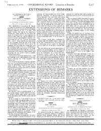 Extensions of Remarks E237 EXTENSIONS of REMARKS