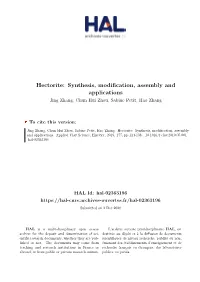 Hectorite: Synthesis, Modification, Assembly and Applications Jing Zhang, Chun Hui Zhou, Sabine Petit, Hao Zhang