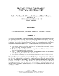Re-Engineering Calibration in Optical Spectroscopy