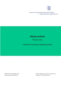 Certificate Transparency Deployment Study