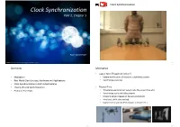 Clock Synchronization Clock Synchronization Part 2, Chapter 5