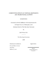 Competitive Effects of Vertical Restraints and Promotional Activity