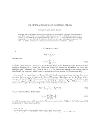 On Generalizations of Lamberts Series