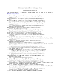Optimality Theory and Language Change Randall Gess, University Of