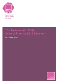 The Treasure Act 1996 Code of Practice (2Nd Revision)