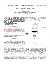 Theoretical Peak FLOPS Per Instruction Set on Less Conventional Hardware