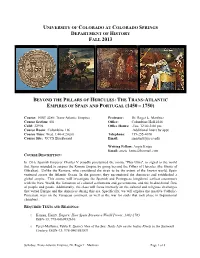 Transatlantic Empires Syllabus