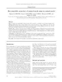 Biocompatible Properties of Surgical Mesh Using an Animal Model