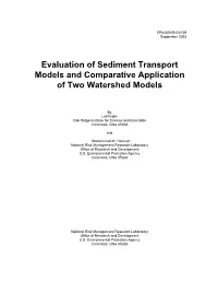 Evaluation of Sediment Transport Models and Comparative Application of Two Watershed Models