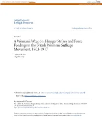 Hunger Strikes and Force Feedings in the British Women's Suffrage