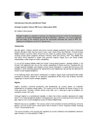 Infrastructure Security and Nuclear Power Strategic Insights, Volume VIII, Issue 5 (December 2009) by Friedrich Steinhausler