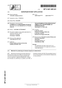 Methods for Producing an Immune Response to Tuberculosis