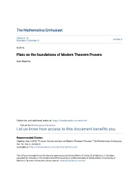 Plato on the Foundations of Modern Theorem Provers