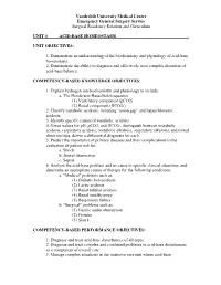 Unit 4 Acid-Base Homeostasis