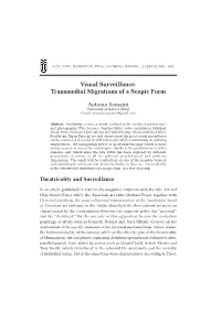 Visual Surveillance. Transmedial Migrations of a Scopic Form