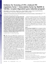Induced IFN Regulatory Factor 1 Transcription Factor by Myd88 in Toll-Like Receptor-Dependent Gene Induction Program