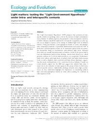 And Interspecific Contex