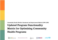 Community Health Worker Assessment and Improvement Matrix