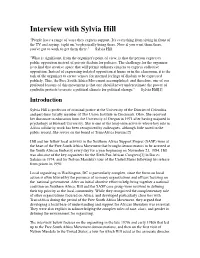 Interview with Sylvia Hill