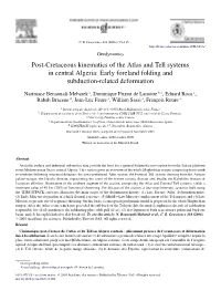 Post-Cretaceous Kinematics of the Atlas and Tell Systems in Central Algeria: Early Foreland Folding and Subduction-Related Deformation