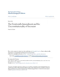 The Fourteenth Amendment and the Unconstitutionality of Secession