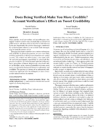 Account Verification's Effect on Tweet Credibility