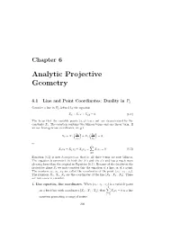 Chapter 6, Analytic Projective Geometry