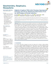 Explosive Eruptions with Little Warning