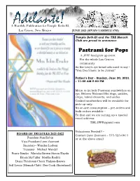 Pastrami for Pops a JFFF Food Pick up Event for the Whole Las Cruces Community As the Levy’S Rye Bread Ads Used to Say – “You Don’T Have to Be Jewish”