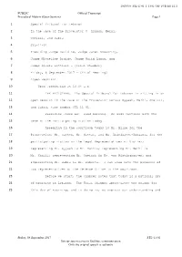 Public Transcript of the Hearing Held on 8 September 2017 in the Case
