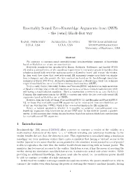 Resettably Sound Zero-Knoweldge Arguments from Owfs - the (Semi) Black-Box Way