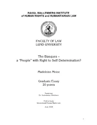 The Basques – a “People” with Right to Self-Determination?