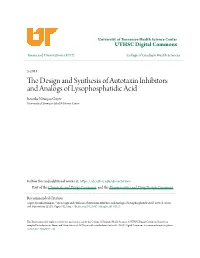 The Design and Synthesis of Autotaxin Inhibitors and Analogs of Lysophosphatidic Acid