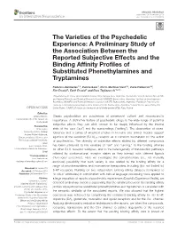 The Varieties of the Psychedelic Experience: a Preliminary Study Of