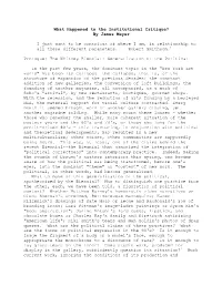 What Happened to the Institutional Critique? by James Meyer