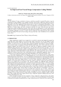 An Improved Fast Fractal Image Compression Coding Method