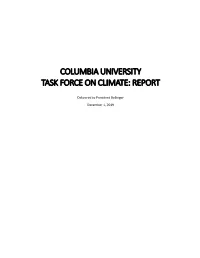 Columbia University Task Force on Climate: Report