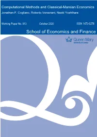 Computational Methods and Classical-Marxian Economics Jonathan F