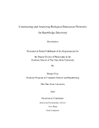 Constructing and Analyzing Biological Interaction Networks for Knowledge Discovery