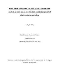 From “Form” to Function and Back Again: a Comparative Analysis of Form-Based and Function-Based Recognition of Adult Relationships in Law