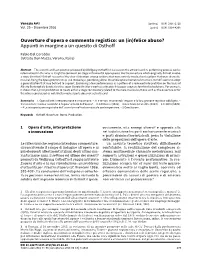 Ouverture D'opera E Commento Registico: Un (In)Felice Abuso?