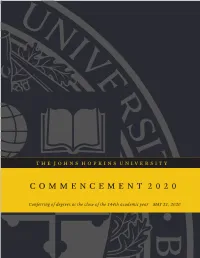 2020-Commencement-Program.Pdf