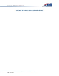 Appendix M: Aquatic Biota Monitoring Table
