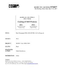 Coding of Still Pictures