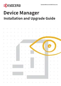 Device Manager Installation and Upgrade Guide Legal Notes Unauthorized Reproduction of All Or Part of This Guide Is Prohibited