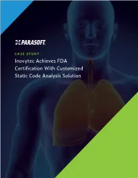 Inovytec Achieves FDA Certification with Customized Static Code Analysis Solution Case Study Leading Insurance Company Modernizes Applications with Software Testing