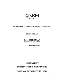 LESSON PLAN B.Sc