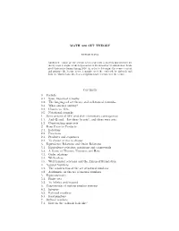 MATH 320 SET THEORY Contents 0. Prelude 0.1. Some Historical