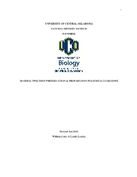 Standard Operating Procedure for UCO Mammal Collection